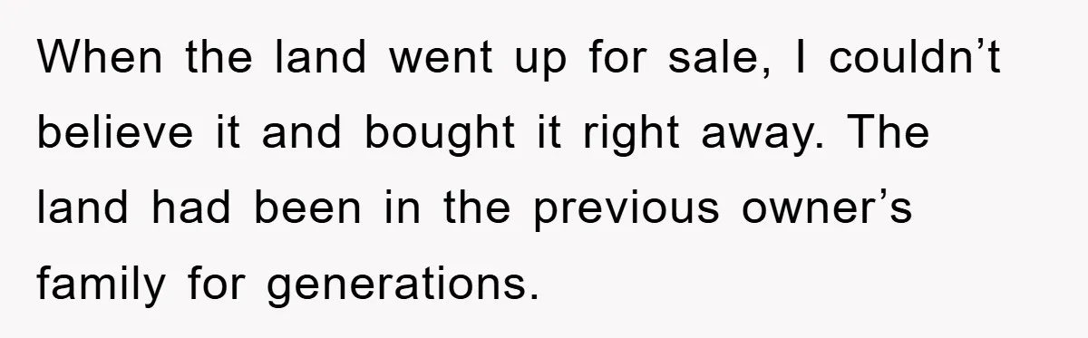 When the land went up for sale, I couldn’t believe it and bought it right away. The land had been in the previous owner’s family for generations.