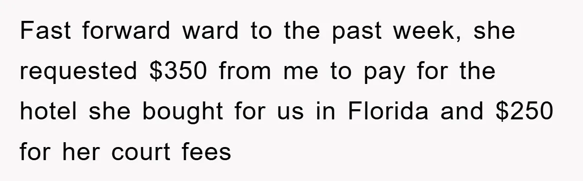 Young Man Treats Girlfriend Like Queen With Lavish Trip, One Day Snaps And Refuses To Pay Her Airport Substance Fine Fast forward ward to the past week, she requested $350 from me to pay for the hotel she bought for us in Florida and $250 for her court fees
