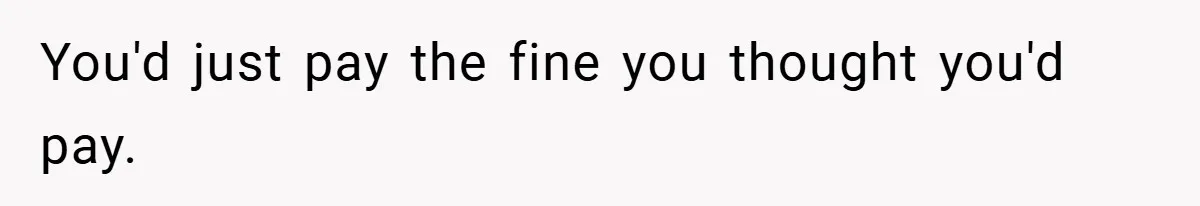 You'd just pay the fine you thought you'd pay.