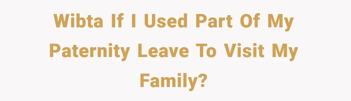 A Man Tried to Use His Paternity Leave for a Vacation Instead of Staying With His Newborn WIBTA if I used part of my paternity leave to visit my family?