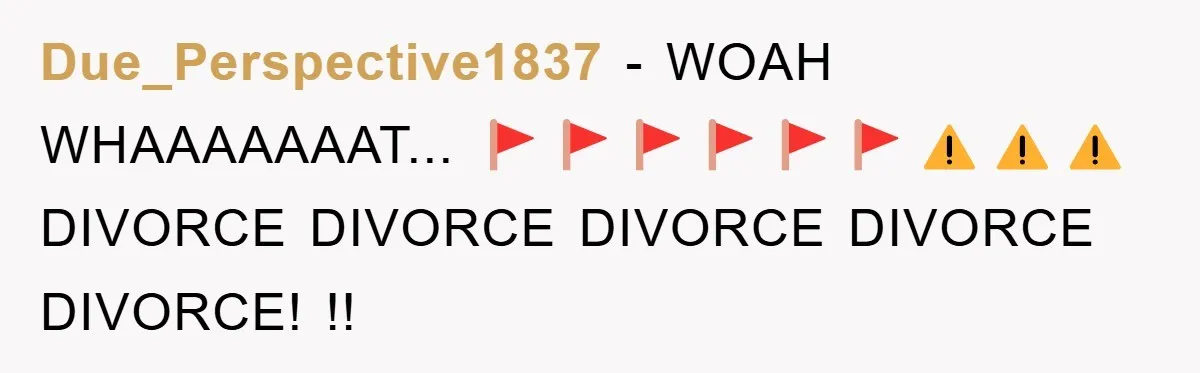 Due_Perspective1837 - WOAH WHAAAAAAAT... 🚩🚩🚩🚩🚩🚩⚠️⚠️⚠️ DIVORCE DIVORCE DIVORCE DIVORCE DIVORCE! !!