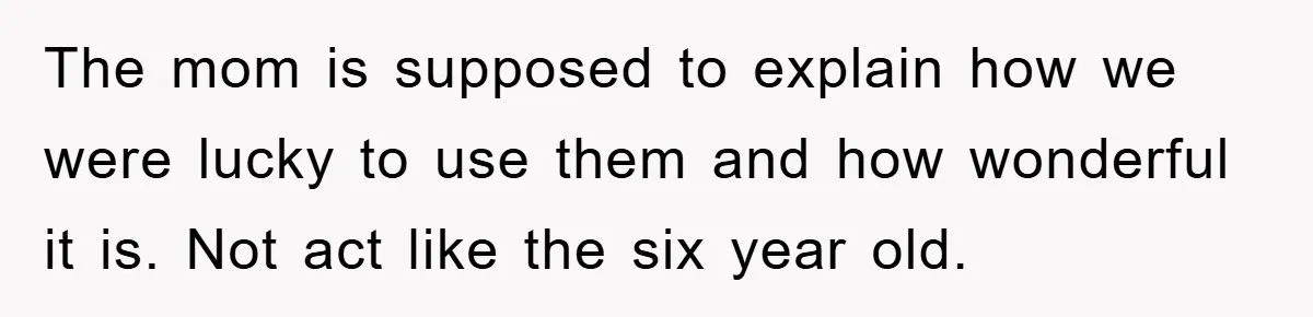Friendship on the Rocks After Mom Demands Free 'Toys' from Small Business Owner The mom is supposed to explain how we were lucky to use them and how wonderful it is. Not act like the six year old.
