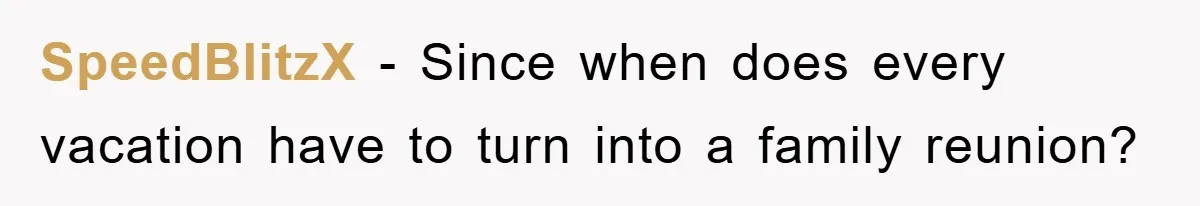 SpeedBlitzX − Since when does every vacation have to turn into a family reunion?