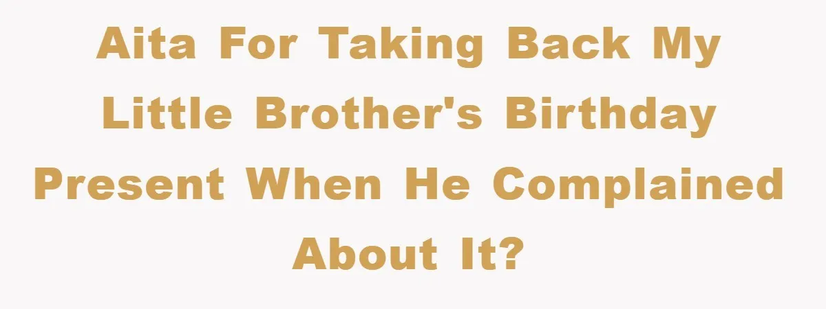 AITA for taking back my little brother's birthday present when he complained about it?