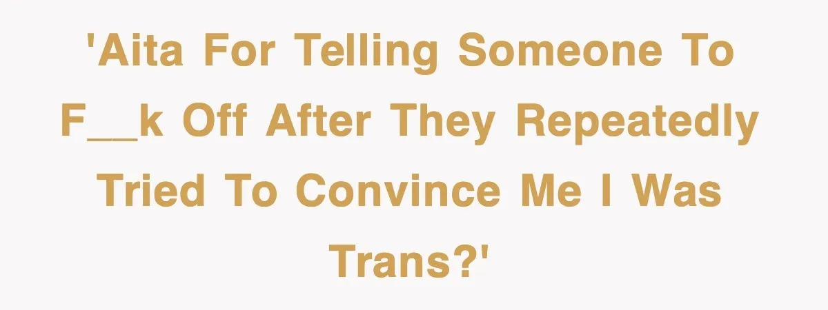 'AITA for telling someone to f__k off after they repeatedly tried to convince me I was trans?'