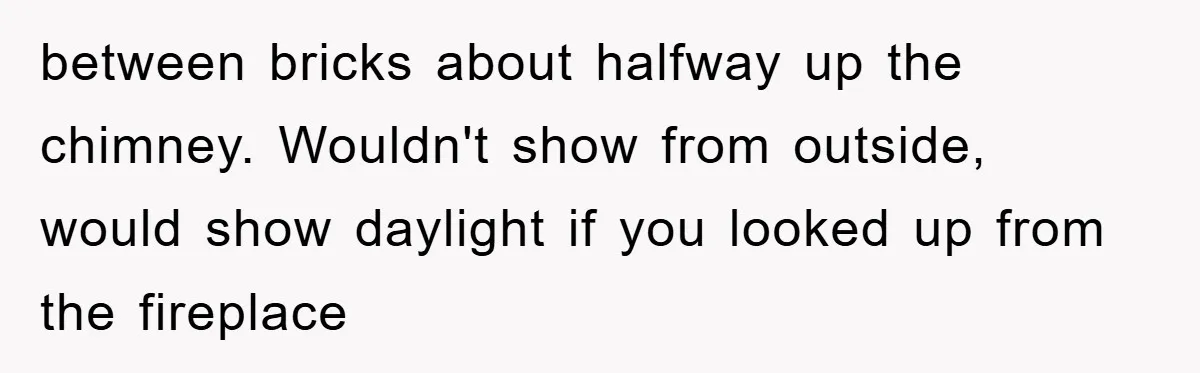 Trophy-Wife Client Refused To Pay For A Finished Website, So The Developer Delivered Exactly 33% And Left Her Business Frozen In Place between bricks about halfway up the chimney. Wouldn't show from outside, would show daylight if you looked up from the fireplace