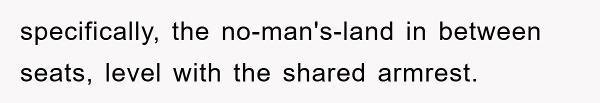 specifically, the no-man's-land in between seats, level with the shared armrest.