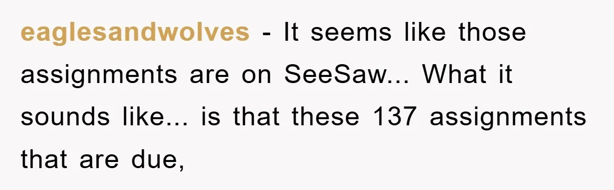 eaglesandwolves - It seems like those assignments are on SeeSaw... What it sounds like... is that these 137 assignments that are due,