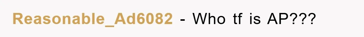 Reasonable_Ad6082 − Who tf is AP???