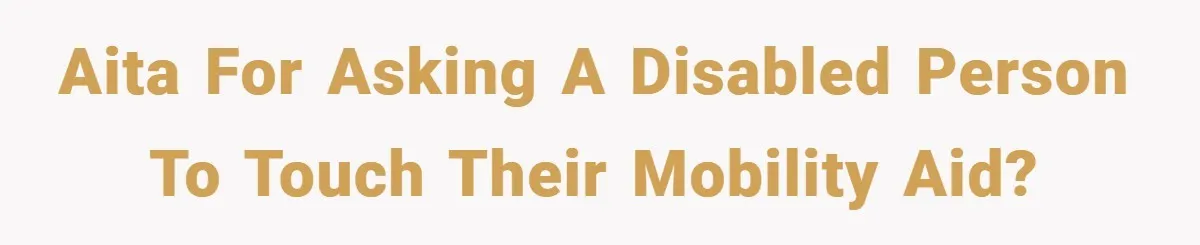 She Refused to Let Boy Pet Her Working Dog - Then Asked to Touch His Wheelchair AITA for asking a disabled person to touch their mobility aid?