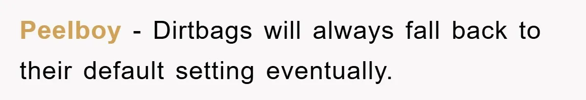 Peelboy − Dirtbags will always fall back to their default setting eventually.