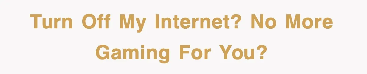Turn off my internet? No more gaming for you?