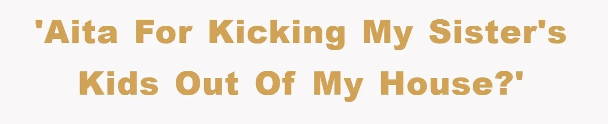'AITA For kicking my sister's kids out of my house?'