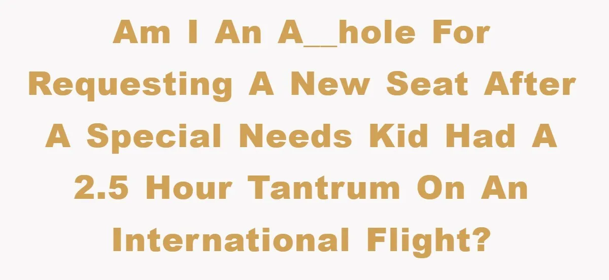 Am I an a__hole for requesting a new seat after a special needs kid had a 2.5 hour tantrum on an international flight?
