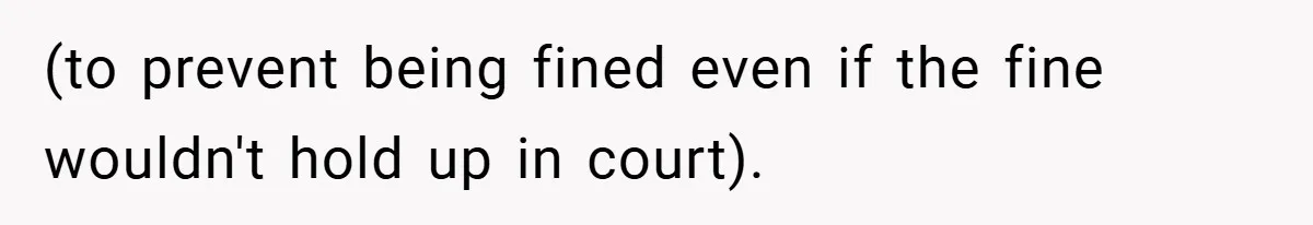 (to prevent being fined even if the fine wouldn't hold up in court).