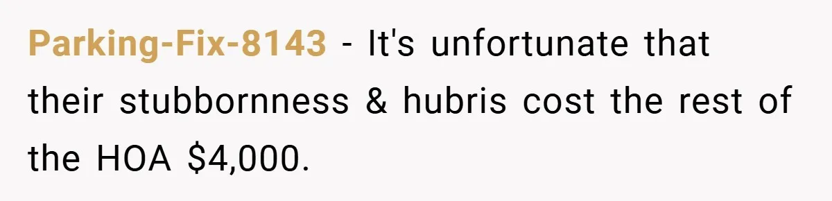 Parking-Fix-8143 − It's unfortunate that their stubbornness & hubris cost the rest of the HOA $4,000.