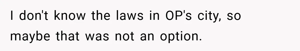 I don't know the laws in OP's city, so maybe that was not an option.