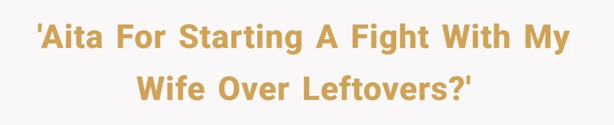'AITA for starting a fight with my wife over leftovers?'