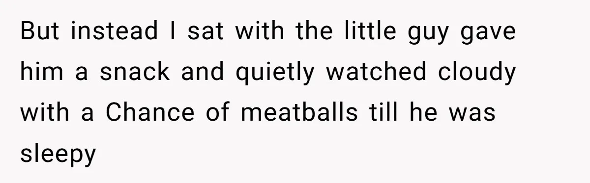 But instead I sat with the little guy gave him a snack and quietly watched cloudy with a Chance of meatballs till he was sleepy