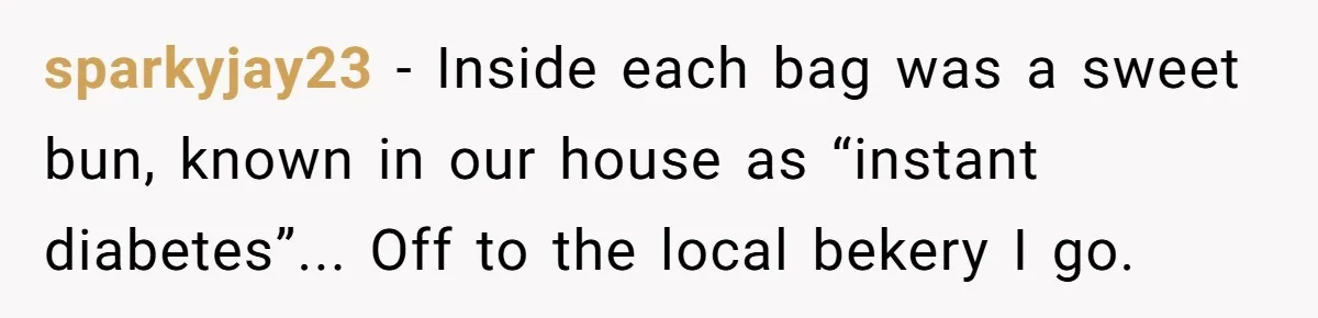 sparkyjay23 - Inside each bag was a sweet bun, known in our house as “instant diabetes”... Off to the local bekery I go.