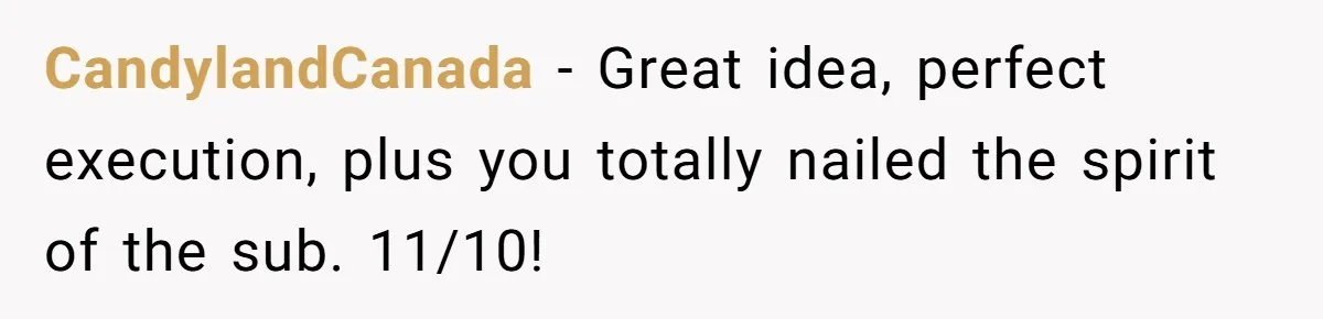 CandylandCanada - Great idea, perfect execution, plus you totally nailed the spirit of the sub. 11/10!