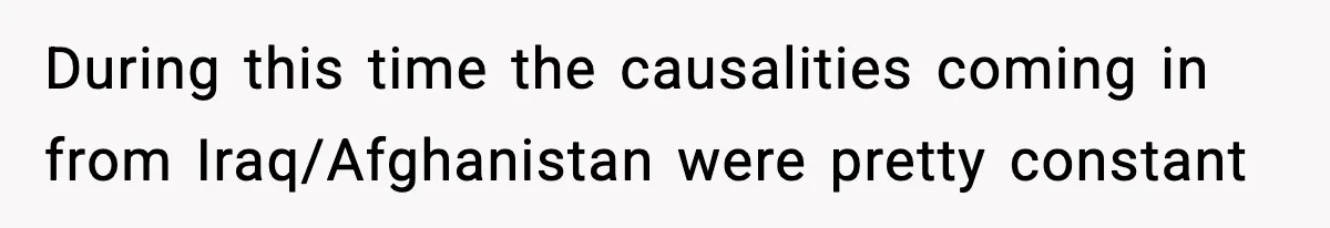 "Apparently You’re Dead": Store Clerk Delivers The Most Unexpected Good News Ever During this time the causalities coming in from Iraq/Afghanistan were pretty constant