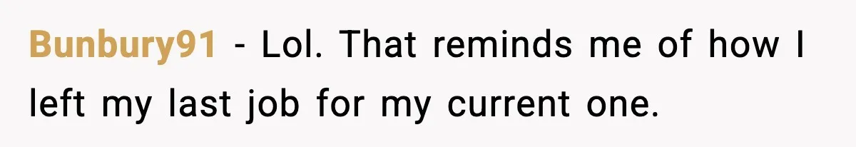 Manager Says “You’ll Never Get 80K Anywhere Else,” Analyst Proves Him Wrong With A 92K Offer In Three Days Bunbury91 − Lol. That reminds me of how I left my last job for my current one.
