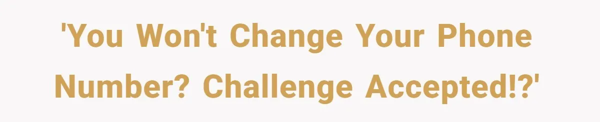 'You won't change your phone number? Challenge accepted!?'