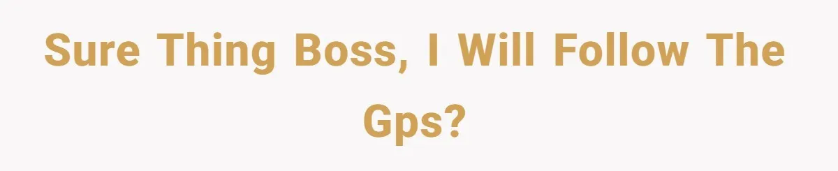 Sure thing Boss, I will follow the GPS?