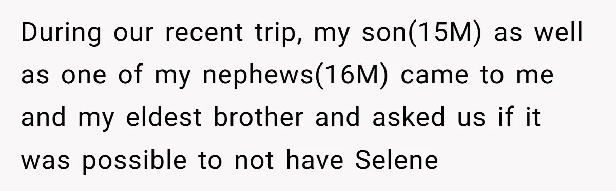 Dads Ban Niece From Fishing Trip, Get Called 'Dinosaurs' By Family During our recent trip, my son(15M) as well as one of my nephews(16M) came to me and my eldest brother and asked us if it was possible to not have...