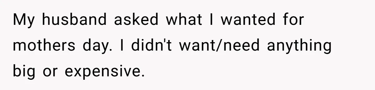 My husband asked what I wanted for mothers day. I didn't want/need anything big or expensive.