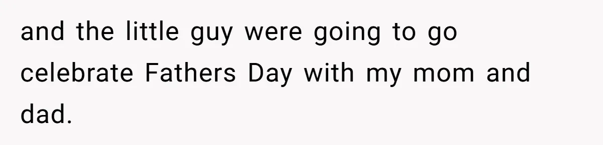and the little guy were going to go celebrate Fathers Day with my mom and dad.