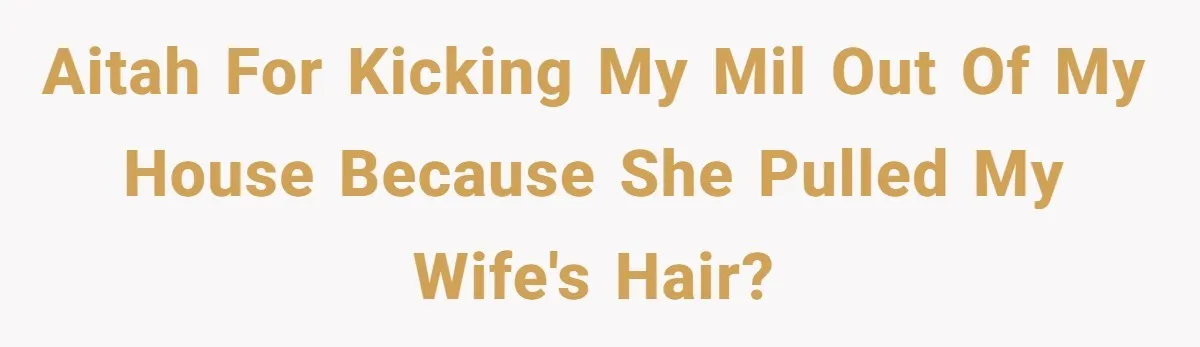 AITAH for kicking my MIL out of my house because she pulled my wife's hair?