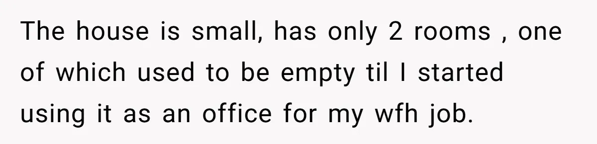 The house is small, has only 2 rooms , one of which used to be empty til I started using it as an office for my wfh job.