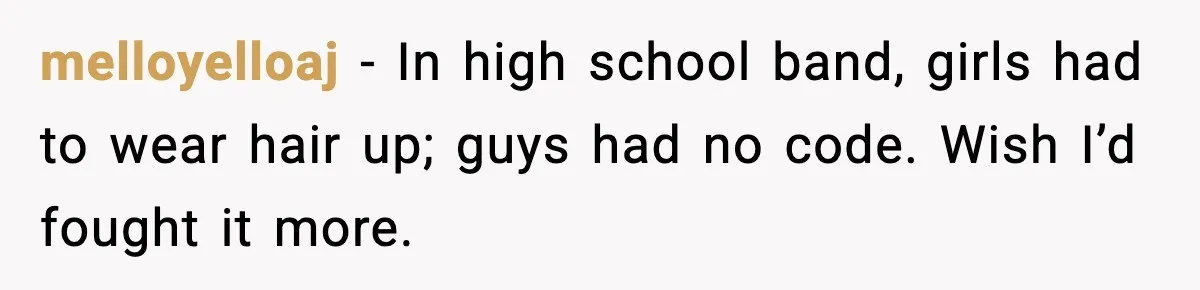 Fire-Academy Trainee Cuts Her Hair After Being Written Up For “Inappropriate” Style melloyelloaj - In high school band, girls had to wear hair up; guys had no code. Wish I’d fought it more.