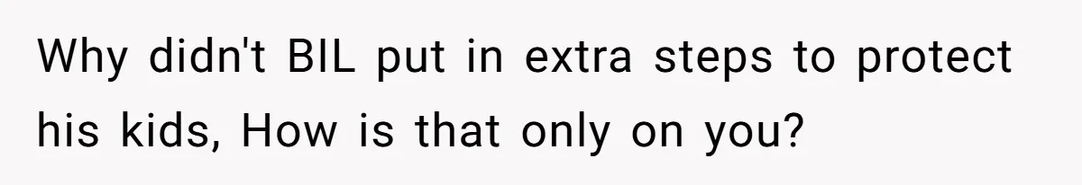 Why didn't BIL put in extra steps to protect his kids, How is that only on you?