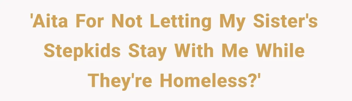 'AITA for not letting my sister's stepkids stay with me while they're homeless?'