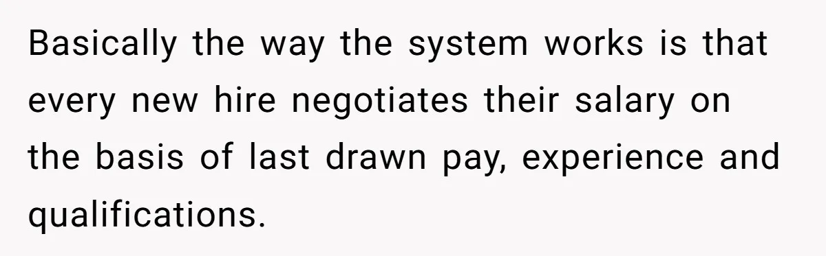 Basically the way the system works is that every new hire negotiates their salary on the basis of last drawn pay, experience and qualifications.