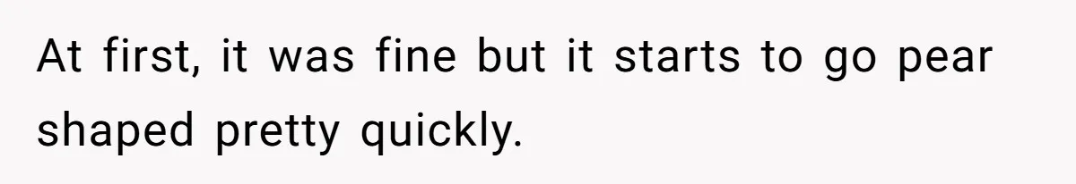 At first, it was fine but it starts to go pear shaped pretty quickly.