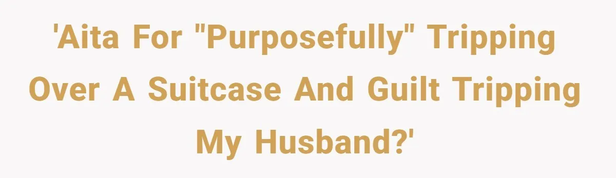 Pregnant Woman Trips Over Suitcase Husband Never Put Away, Husband Accuses Her Of Doing It “On Purpose” 'AITA for "purposefully" tripping over a suitcase and guilt tripping my husband?'