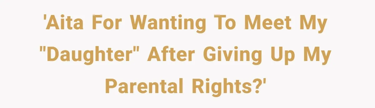 'AITA for wanting to meet my "daughter" after giving up my parental rights?'