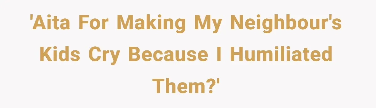 'AITA for making my neighbour's kids cry because I humiliated them?'