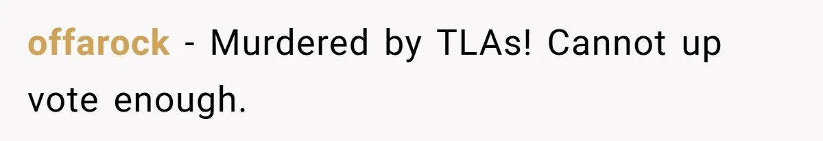 offarock − Murdered by TLAs! Cannot up vote enough.
