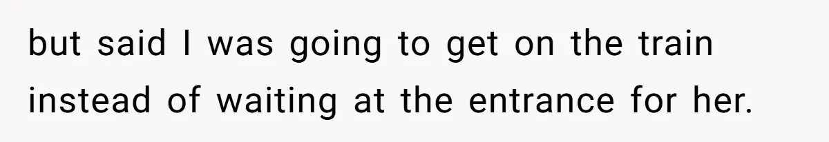 Redditor Ditches Late ‘Disabled’ Friend For Concert, Fair Or Foul? but said I was going to get on the train instead of waiting at the entrance for her.