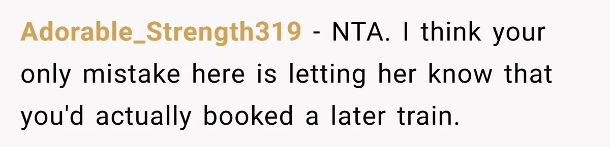 Redditor Ditches Late ‘Disabled’ Friend For Concert, Fair Or Foul? Adorable_Strength319 − NTA. I think your only mistake here is letting her know that you'd actually booked a later train.