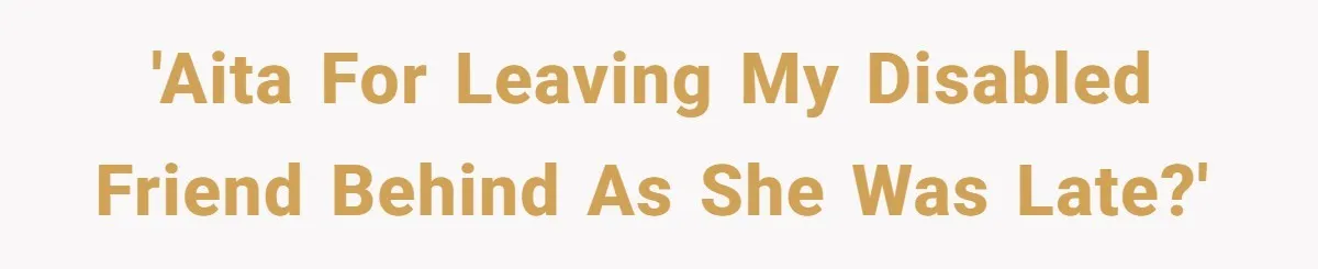 Redditor Ditches Late ‘Disabled’ Friend For Concert, Fair Or Foul? 'AITA for leaving my disabled friend behind as she was late?'