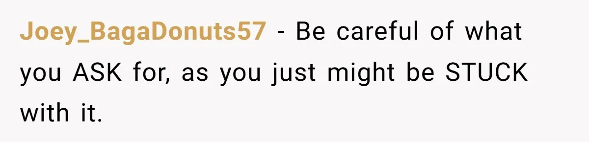 She Did His "Admin" For 17 Years; Her Revenge Came 5 Years After Divorce Joey_BagaDonuts57 - Be careful of what you ASK for, as you just might be STUCK with it.