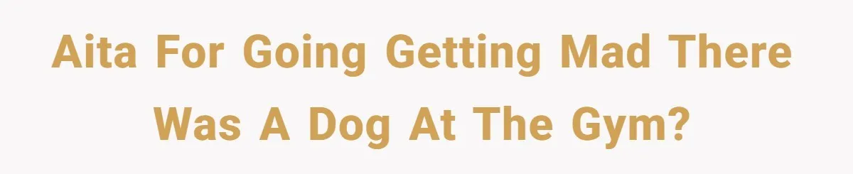 AITA for going getting mad there was a dog at the gym?