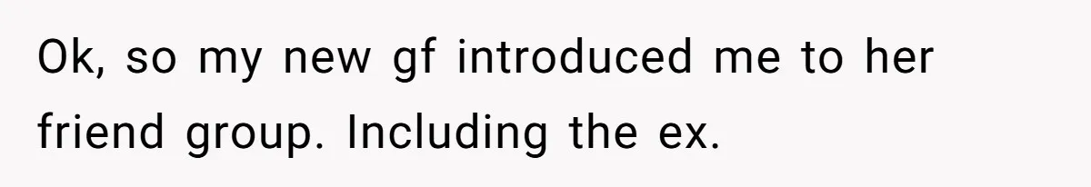 Ok, so my new gf introduced me to her friend group. Including the ex.