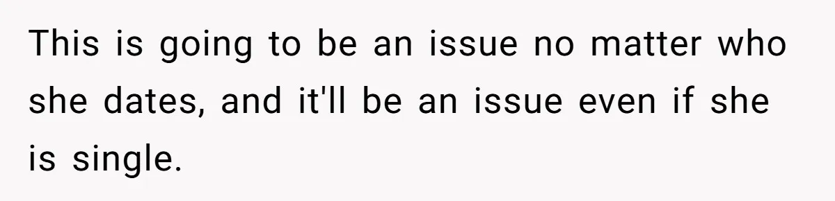 This is going to be an issue no matter who she dates, and it'll be an issue even if she is single.